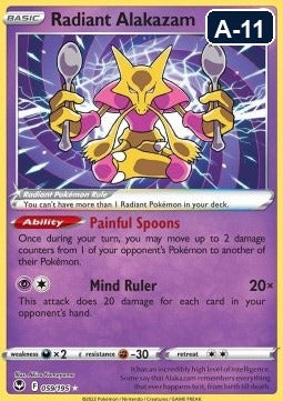 Radiant Alakazam – skutečný sken A-11