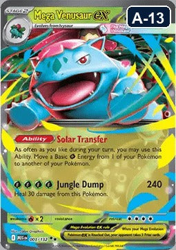 Mega Venusaur ex – skutečný sken A-13